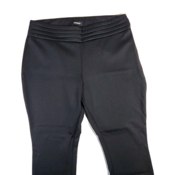 Express Womens XL Black Activewear Ankle Pants Ribbed High Waistband Stretch - Picture 2 of 11